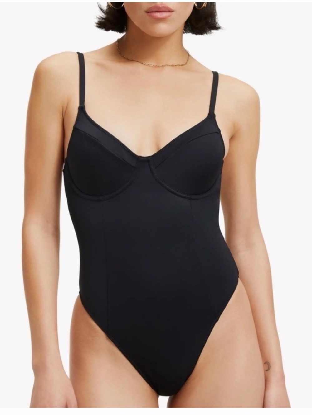 NWOTGood American Black Scuba Show Off One-Piece Swimsuit